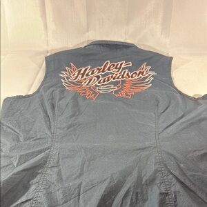 Harley-Davidson ladies Dark button down shirt with Vibrant Logo